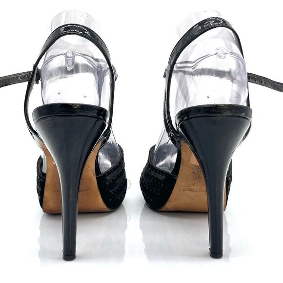 ALFANI High Evening Wear Strappy Peep Toe Heels in Black Size 9 - Picture 4 of 8